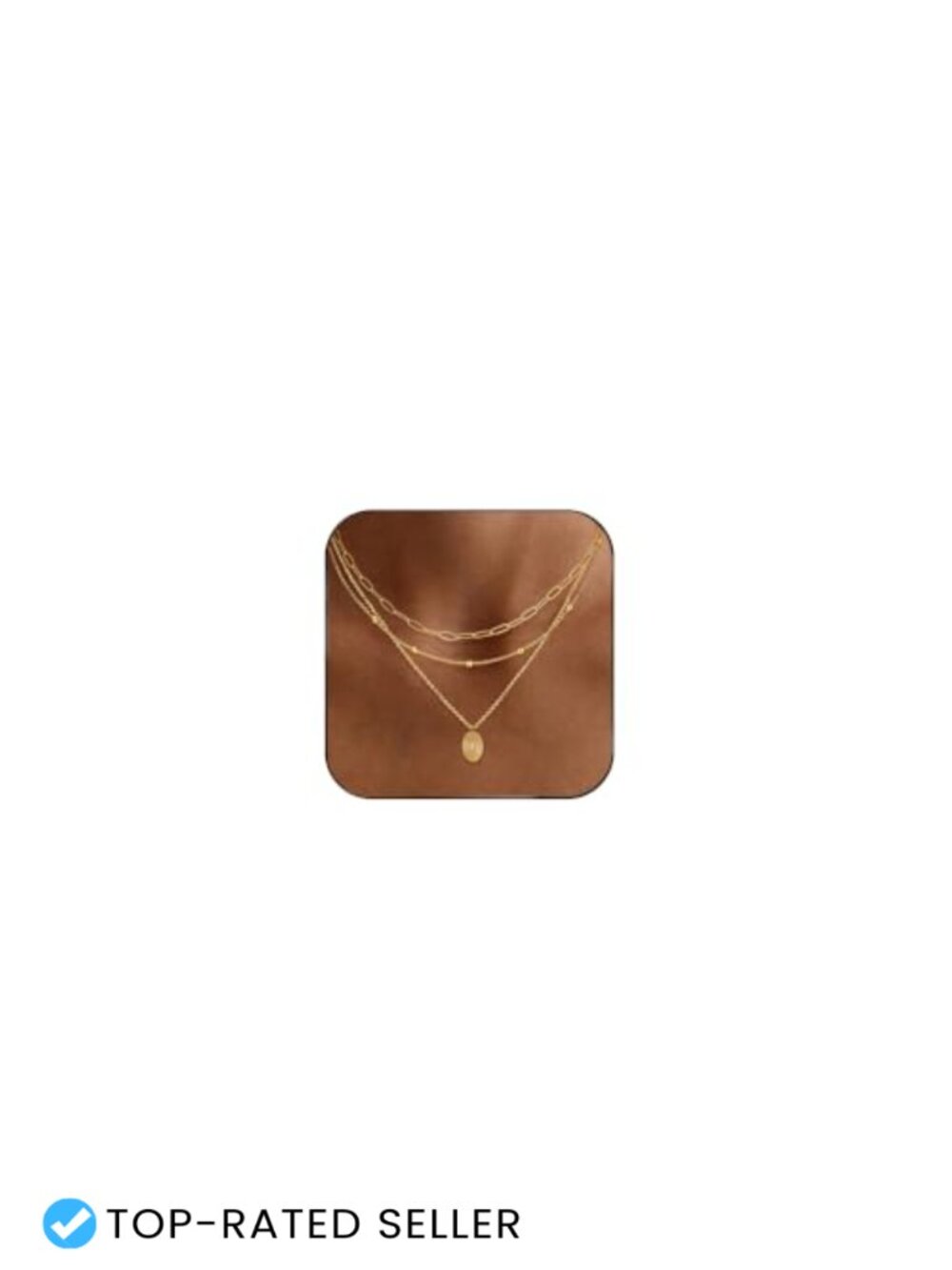 14K Gold Plated Layered Necklace Set Dainty Stack Women Paperclip Beaded Sun